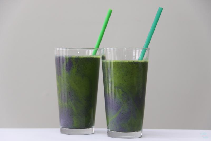 This Earth Day Smoothie recipe makes serves two (A Whisk and Two Wands/Facebook).