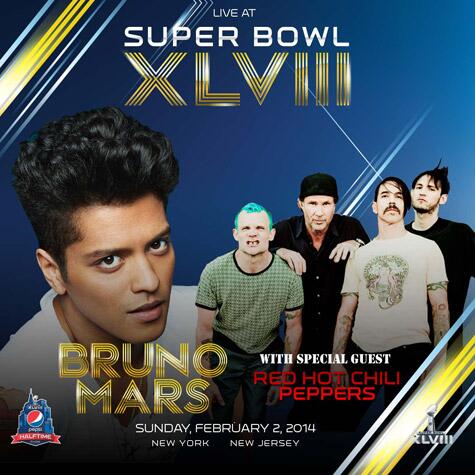 The Red Hot Chili Peppers will be joining Bruno Mars in the Super Bowl XLVIII halftime performance. (Bruno Mars US/Twitter)
