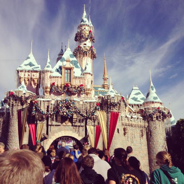 Disneyland's famous Sleeping Beauty Castle gets a seasonal makeover every holiday season. (Photo courtesy of Sydney Stockus)