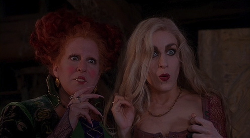 Bette Midler and Sarah Jessica Parker as Winnie and Sarah Sanderson in the 1993 classic, Hocus Pocus. (Creative Commons/Flickr)