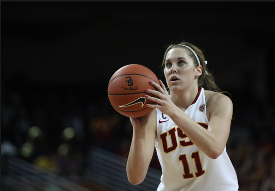 Cassie Harberts is now USC's ninth all-time scorer. (Kevin Tsukii/Neon Tommy)