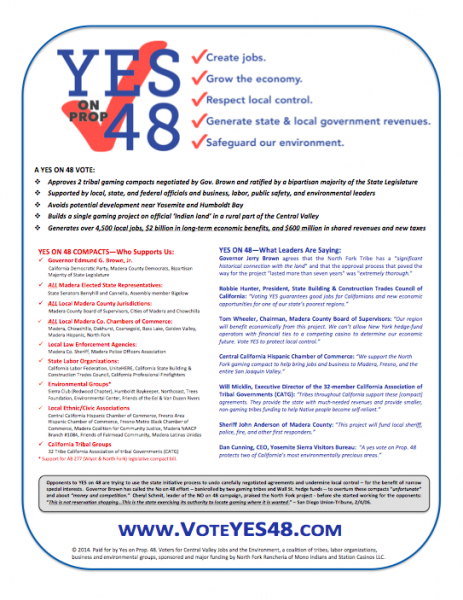 Yes on 48 campaign flyer (voteyes48.com) Yes on 48 campaign flyer (voteyes48.com)
