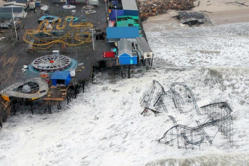 Superstorm Sandy did significant damage to the FunTown Amusement Pier in New Jersey (Creative Commons)