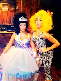 Miley Cyrus as Nicki Minaj and a friend as a pageant queen (Instagram)