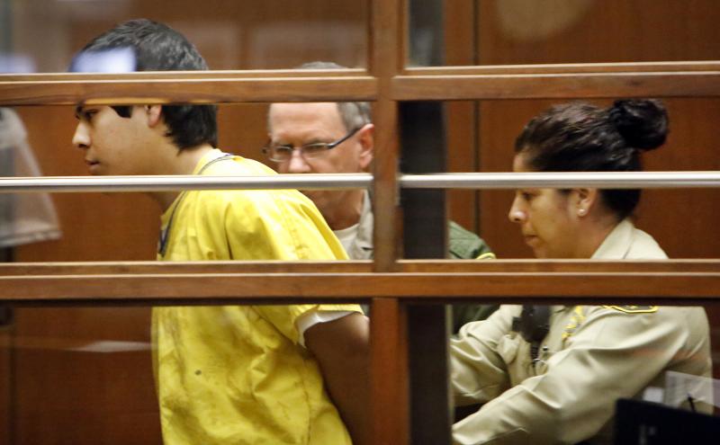 Andrew Garcia in court on Monday. (Al Seib / Los Angeles Times)