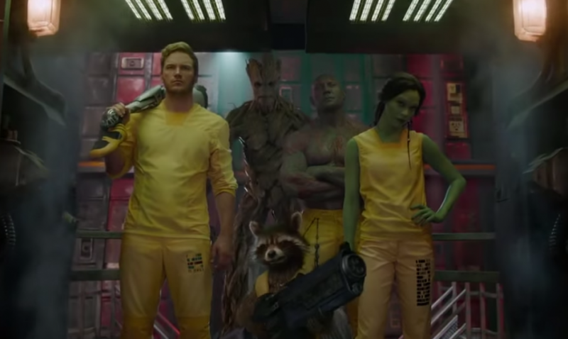 The five central guardians of the galaxy. (Marvel Studios and Walt Disney Pictures)