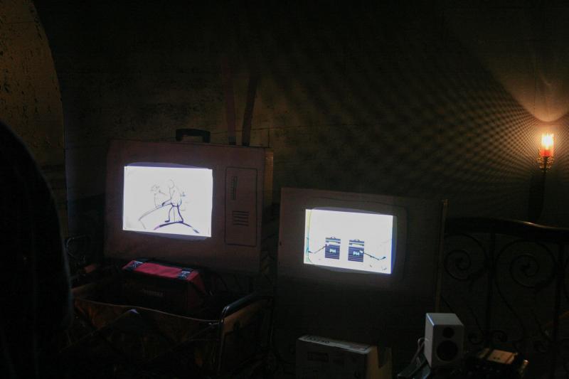 Scott Stuckey's art installation combined audio and footage for an unexpected take on the idea of "music videos." (Sophia Li) Scott Stuckey's art installation combined audio and footage for an unexpected take on the idea of "music videos." (Sophia Li)