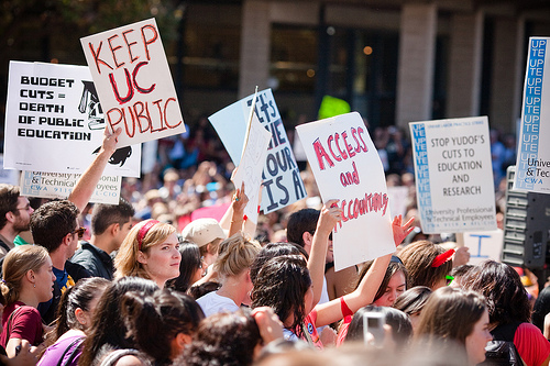 UC Berkeley students protesting in 2009 over tuition increases. (Charlie Nguyen / Flickr) UC Berkeley students protesting in 2009 over tuition increases. (Charlie Nguyen / Flickr)