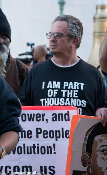 RCP supporter Keith James at a protest. (Photo by Daren Mooko)