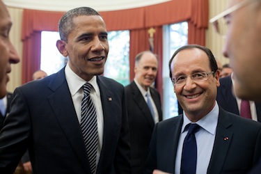United States President Barrack Obama and French President François Hollande, following their bilateral discussion, May 18, 2012 (wikimedia/creativecommons). United States President Barrack Obama and French President François Hollande, following their bilateral discussion, May 18, 2012 (wikimedia/creativecommons).
