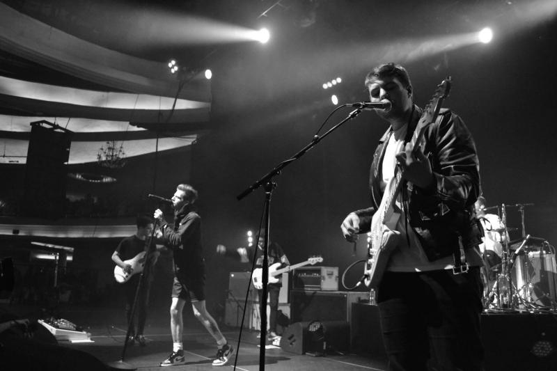 Lead singer Jesse Rutherford and guitarist Jeremy Freedman rock out at the Hollywood Palladium. (Katie Chen/Neon Tommy)