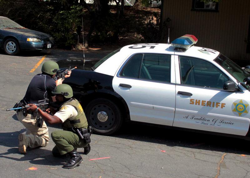 County Sheriff Deputies practice at a 2011 drill. (U.S. Pacific Command/Flickr Creative Commons) County Sheriff Deputies practice at a 2011 drill. (U.S. Pacific Command/Flickr Creative Commons)