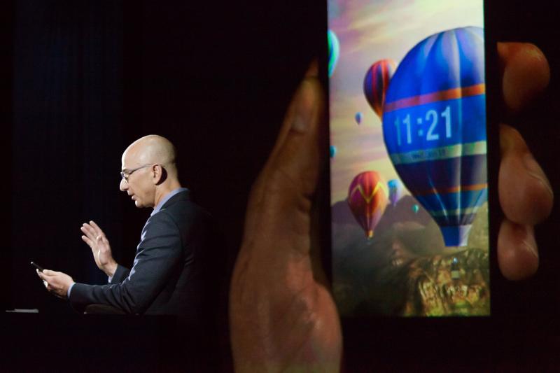 Amazon CEO Jeff Bezos Demonstrates the new Fire Phone. (David Ryder/Getty Images)