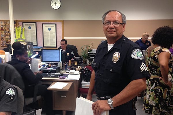 Detective Felix Padilla works in Downtown L.A.'s Central Traffic Division. (Matthew Tinoco/Neon Tommy)