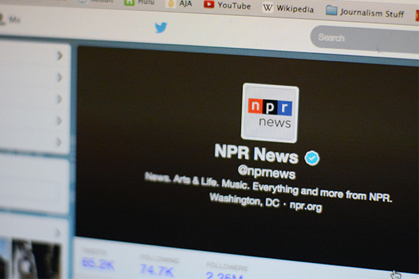NPR News' Twitter feed is followed by 2.25 million people. (Matthew Tinoco/Neon Tommy)