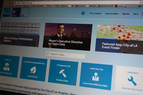 A literal screenshot of Garcetti's new site (Matthew Tinoco/Neon Tommy)