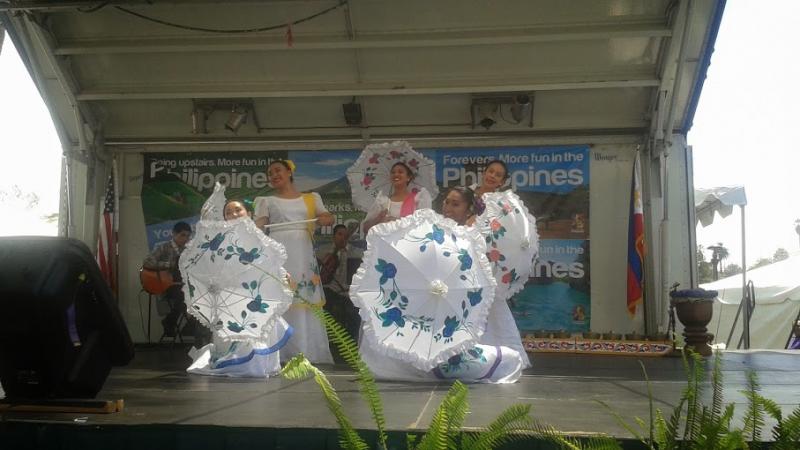 Payong, a Spanish-influenced dance, was one of the many traditional Filipino performances featured at the Lotus Festival. (Heidi Carreon/Neon Tommy)