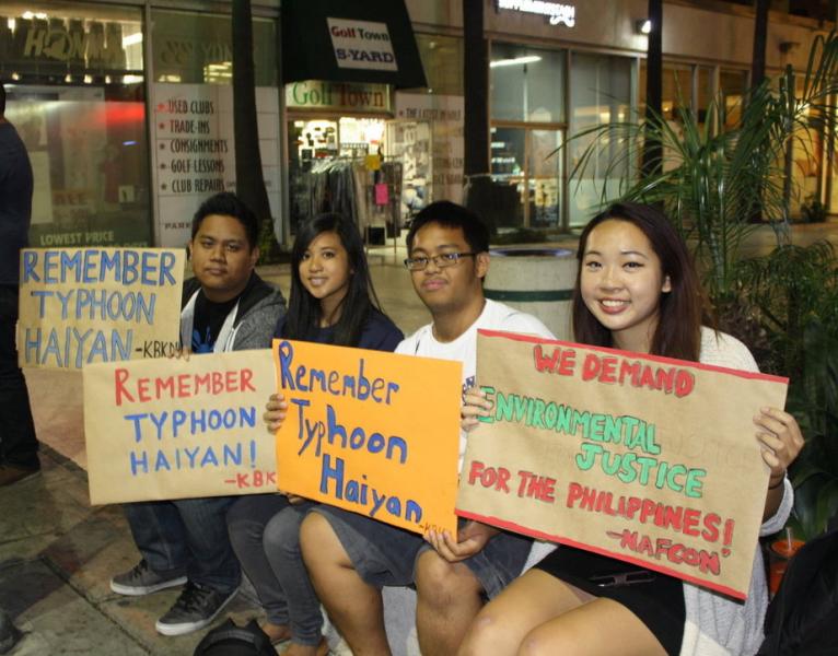 Students from UCLA and USC came to stand in solidarity with Haiyan survivors. (Heidi Carreon/Neon Tommy)