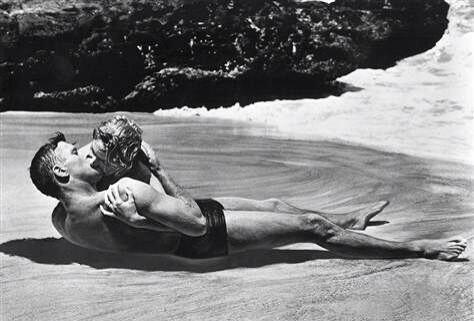 Lancaster and Kerr in the famous beach scene (@FSolomonRR/Twitter). Lancaster and Kerr in the famous beach scene (@FSolomonRR/Twitter).