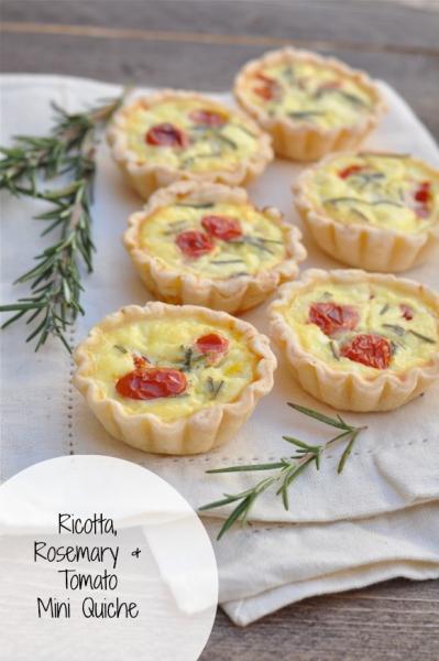 The savory flavors of ricotta, rosemary and tomato make these mini quiches a great brunch dish (Catch My Party/Pinterest).