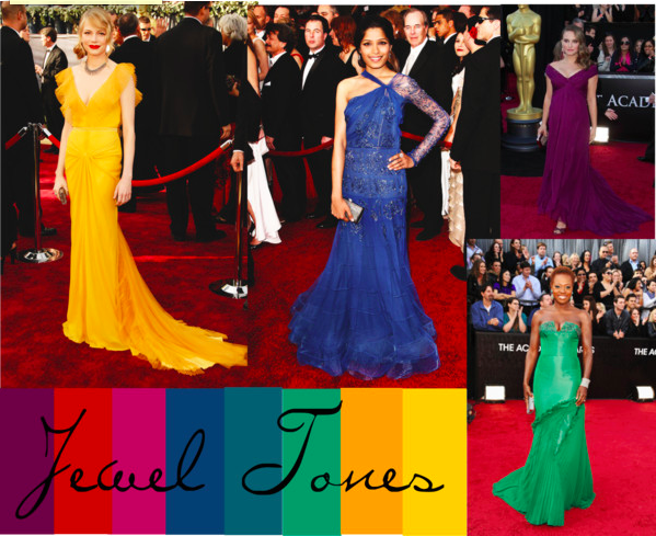 Michelle Williams (Tumblr/monicabbm22), Freida Pinto (Tumblr/inquisitiveg), Natalie Portman (Tumblr/szabolcseszes), and Viola Davis (Tumblr/omgthatdress).