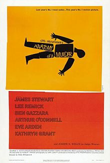 The theatrical release poster for "Anatomy Of A Murder" (Wikimedia Commons).