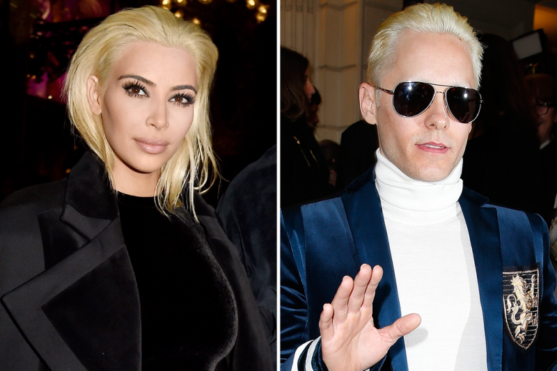 Kim Kardashian and Jared Leto debut new hair style. (Twitter, @VanityFair)