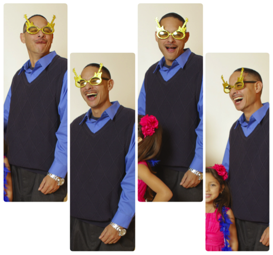 Jose de la Trinidad poses for photo booth pictures at his niece’s quinceañera party about an hour before police killed him. (Photo provided by Rosie de la Trinidad)