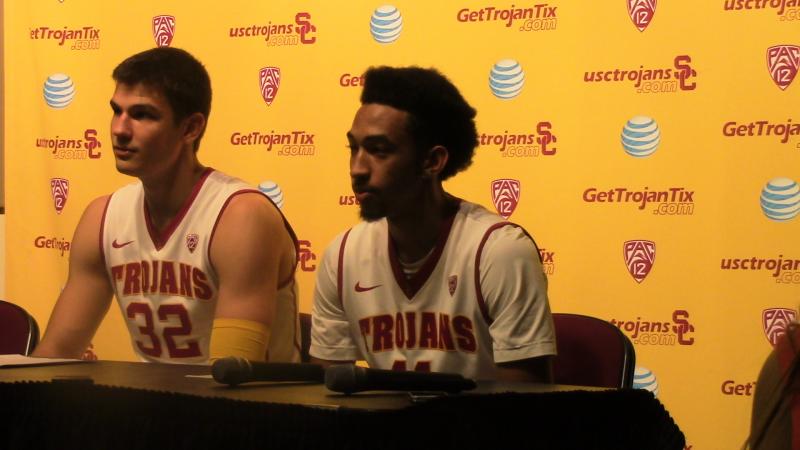 Nikola Jovanovic and Jordan McLaughlin Post-Game Press Conference (MG Montemayor/Neon Tommy)