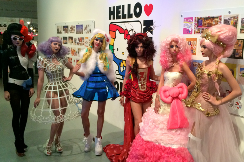 Hello Kitty models (Margaux Farrell/Neon Tommy)
