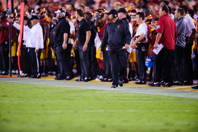 Steve Sarkisian in his first year as USC head coach (Neon Tommy)