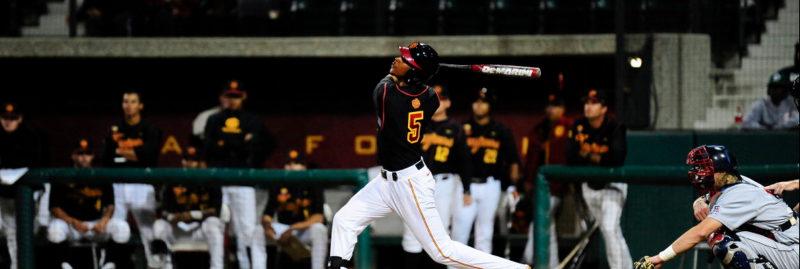 Reggie Southall's game-winning home run. (via USC Athletics)