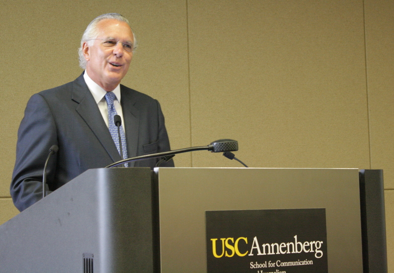 Richard Fisher, president of the Federal Reserve Bank of Dallas, spoke to guests at USC Annenberg on Wednesday.