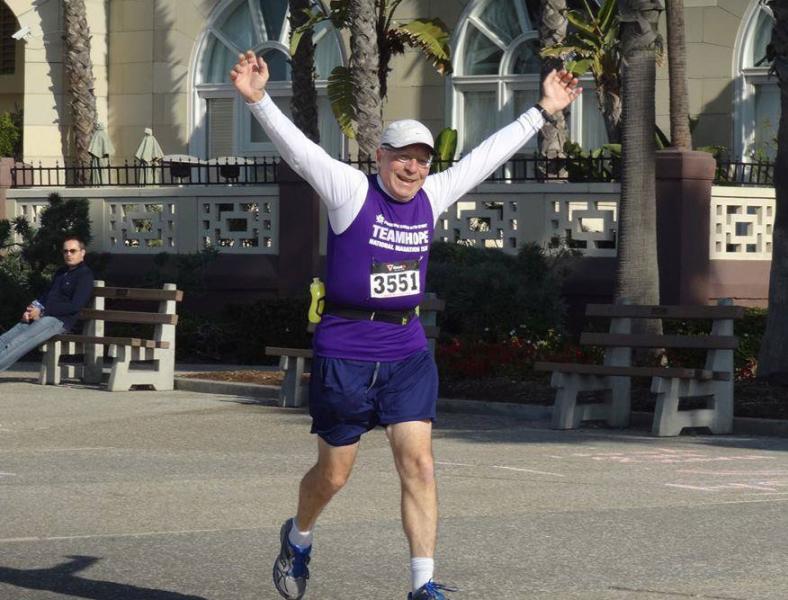 Barry Morrill running in honor of his father-in-law who died of pancreatic cancer. (Barry Morrill)