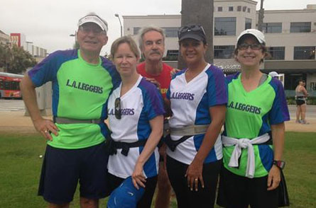 Barry Morrill (left) with some fellow L.A. Leggers. (Barry Morrill) Barry Morrill (left) with some fellow L.A. Leggers. (Barry Morrill)
