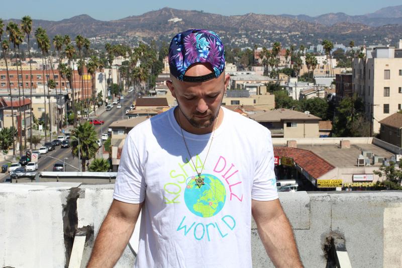 Rapper Kosha Dillz on the roof of his Koreatown apartment on Rosh Hashanah, September 25, 2014 (Taylor Haney/Neon Tommy)