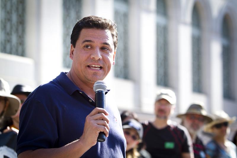 Councilmember José Huizar speaks at a rally in February 2013. (Charlie Kaijo/Flickr Creative Commons)