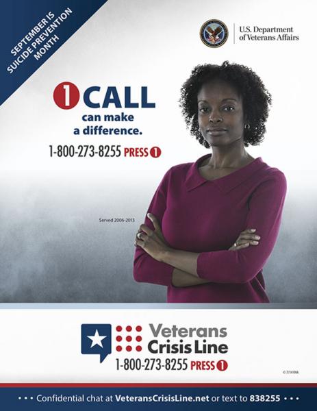 Veterans and their loved ones can contact the Veterans Crisis Line for 24-hour support. (Photo/Veterans Health Administration)