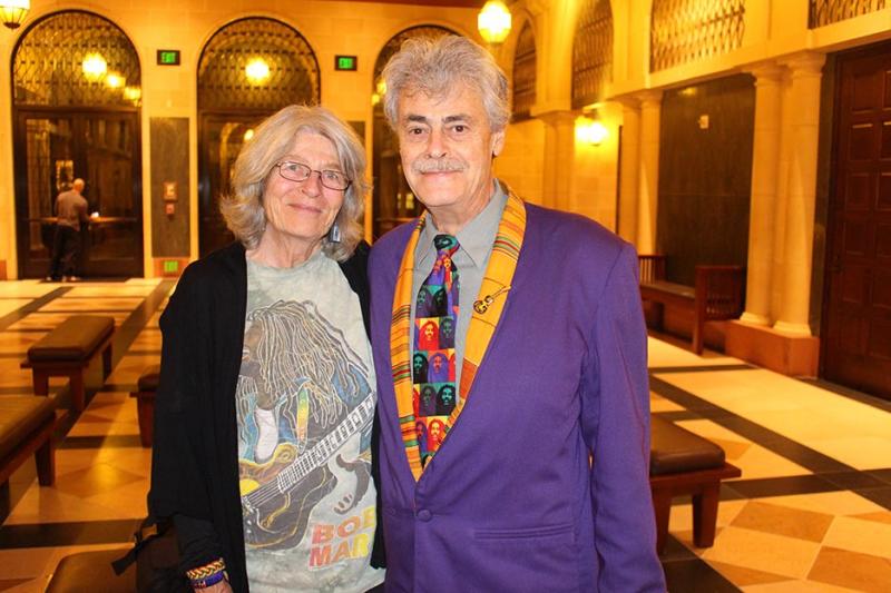 Roger Steffens and his wife Mary, curators of the show (Vanessa Okoth-Obbo/Neon Tommy)