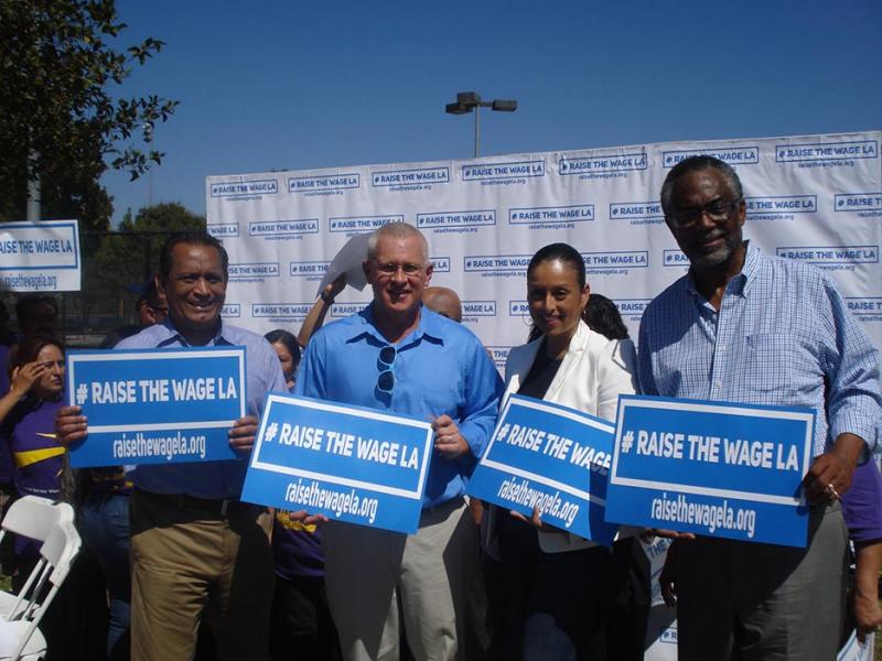Councilman Curren D. Price Jr., far right (Vanessa Okoth-Obbo/Neon Tommy)