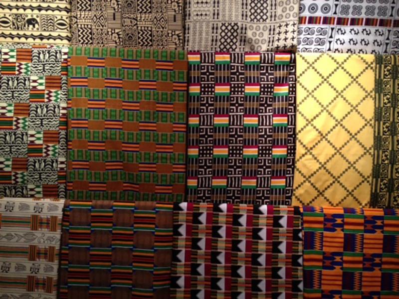 Ghanian printed fabric on display (Vanessa Okoth-Obbo/Neon Tommy)