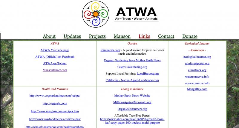 The ATWA website clearly lists MansonDirect under the "ATWA" header, though they deny that it receives ATWA funds. (ATWAearth.com)