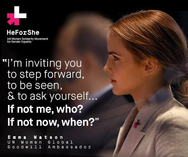 Emma Watson has used her limelight to go beyond her acting and modeling background to address the issue of gender inequality. (Twitter, @awnw)