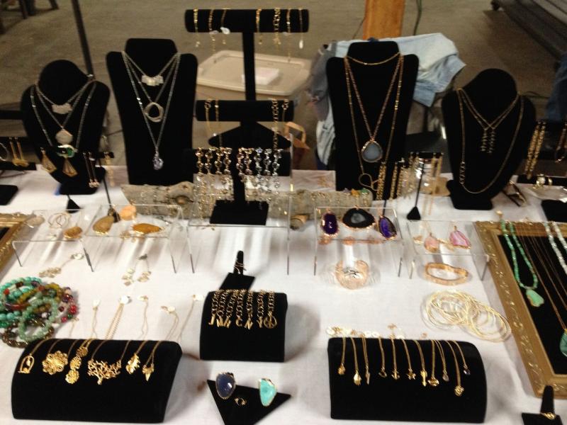 Hicks displays her collection of jewelry at the farmer's market (Wilma and Ethel/Facebook)