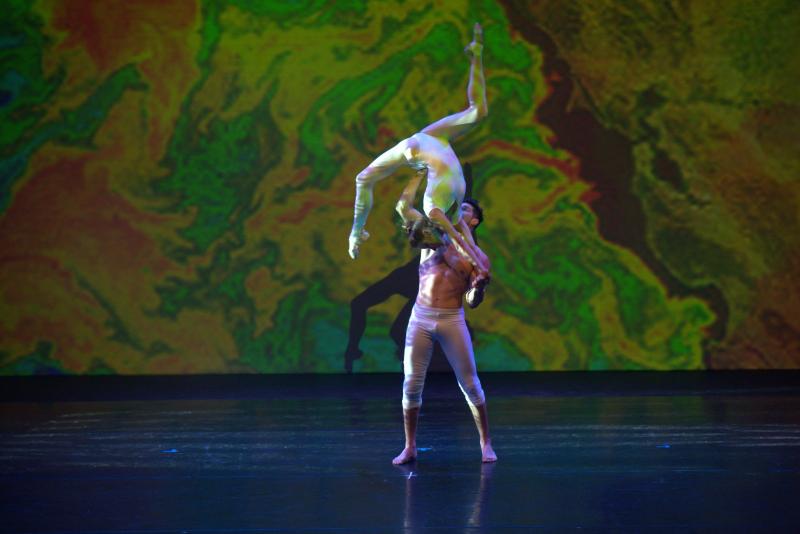 Dancers of Luminario Ballet perform a duet in "Trails." (By Emerson Chen)
