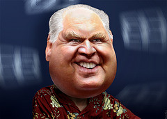 Rush Limbaugh Caricature (Neon Tommy/Flickr)