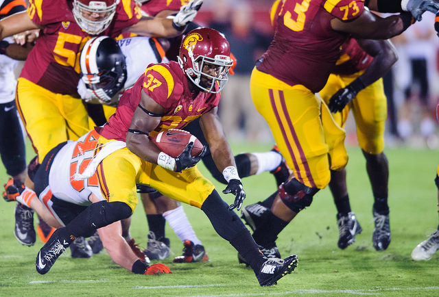 Javorius "Buck" Allen continues to dominate with the run for the Trojans (Charlie Magovern/Neon Tommy). Javorius "Buck" Allen continues to dominate with the run for the Trojans (Charlie Magovern/Neon Tommy).