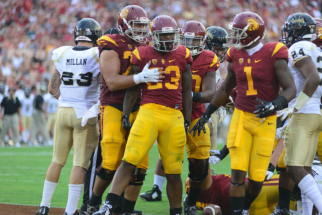 The Trojans take the top spot in the PAC-12 Power Rankings. (Charlie Magovern/Neon Tommy) 