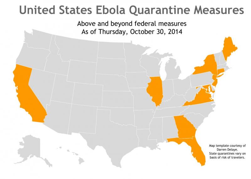 Many states across the country are enforcing more stringent Ebola control laws than the CDC recommends. (Rachel Cohrs/Neon Tommy)