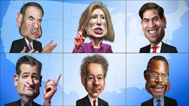 The top GOP candidates will square off for the fourth time since the first, nearly a year ahead of the general election. (DonkeyHotey/Flickr) The top GOP candidates will square off for the fourth time since the first, nearly a year ahead of the general election. (DonkeyHotey/Flickr)